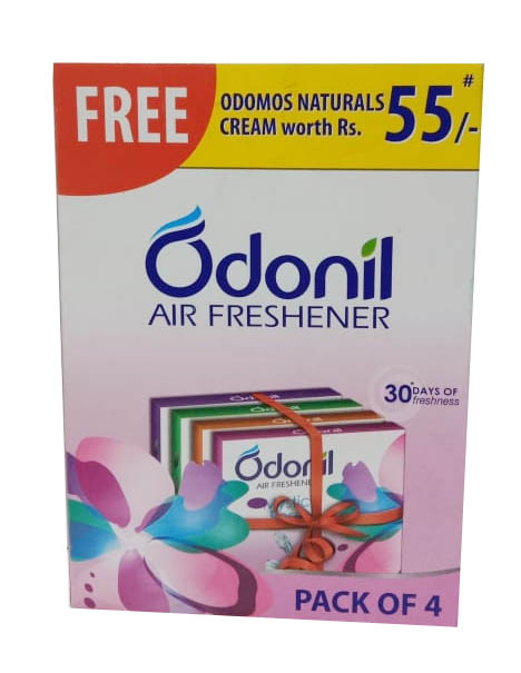 Odonil Bathroom Air Freshener Blocks - 4PCs ,48 g+ Free Rs. 55, Odomos 